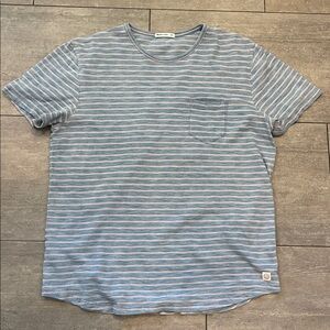 MARINE LAYER MENS CREWNECK STRIPED TSHIRT with pocket M/L
